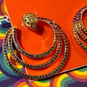 Kurt Geiger London Rainbow 🌈 Eagle Spiral Hoop Earrings NWT sold out